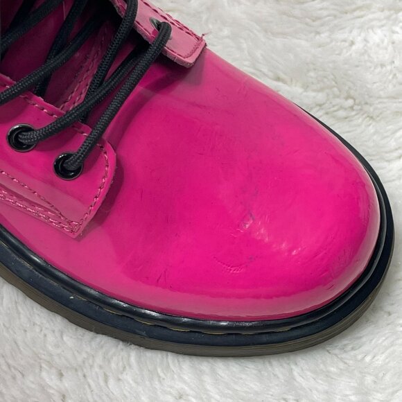 Dr. Martens Kid's Pink Delaney Softy T Leather Lace Up Boots Shoes Size 3 US - Picture 4 of 13
